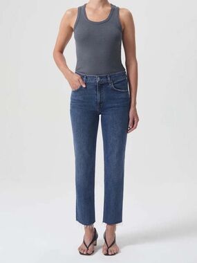 AGOLDE KYE MID RISE STRAIGHT CROP STRETCH JEANS in MIRAGE Sz 28 GUC